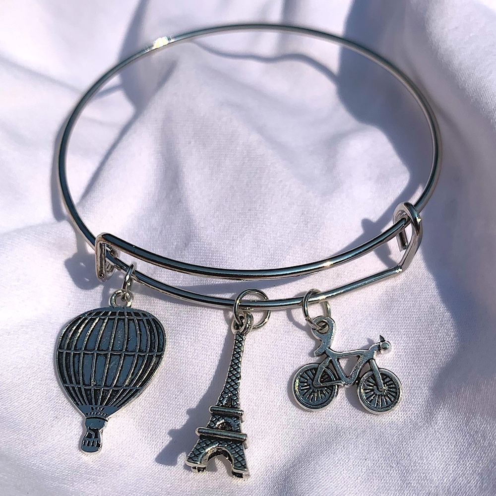 Brand New! Handmade! Adjustable Charm Bangle Bracelet!